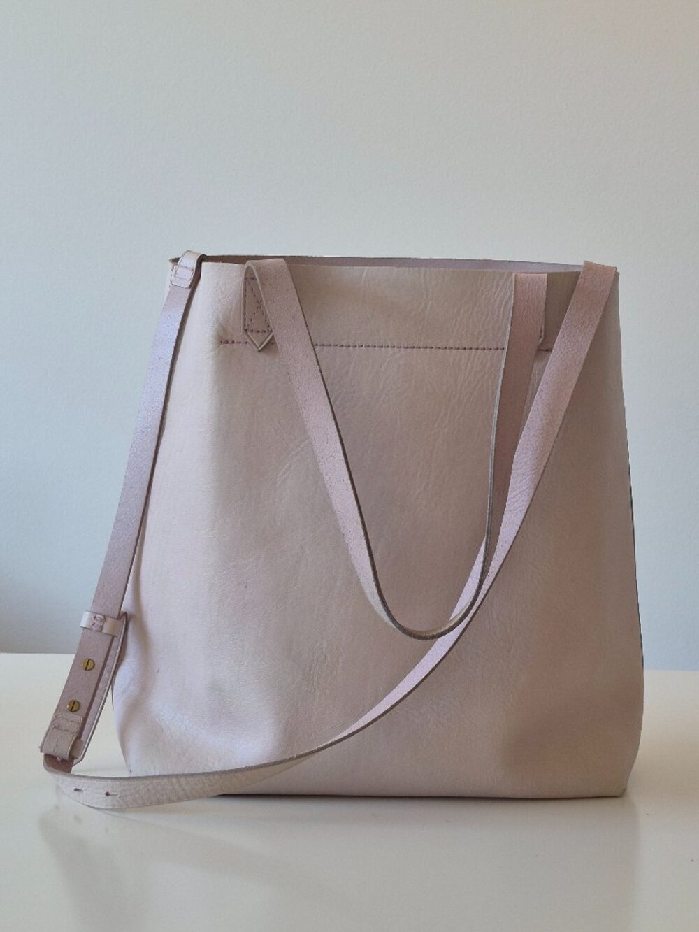 Madewell Medium Transport Tote Blush Pink Leather Shoulder Crossbody Bag